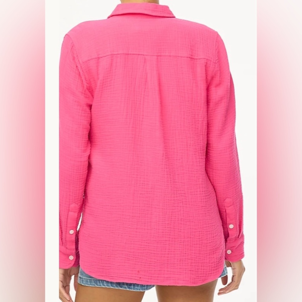 J. Crew Women’s Small Cotton Soft Gauze Button Up Shirt Wild Berry - Picture 4 of 11
